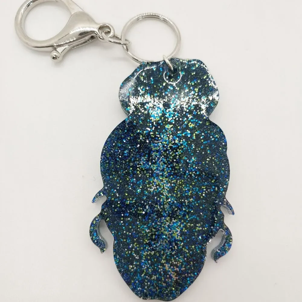 Keychain Women's Skull Glitter